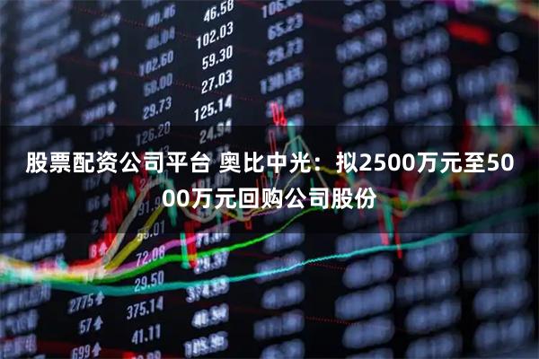股票配资公司平台 奥比中光：拟2500万元至5000万元回购公司股份